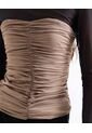 Blusa Strapless Con Torsión  Para Mujer Camel Seven Seven de Seven Seven