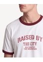 Camiseta Contraste Con Estampado Frontal  Para Hombre Crema Seven Seven de Seven Seven