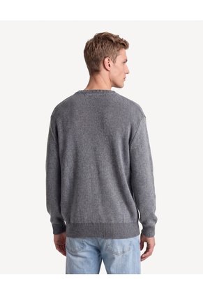 Saco Bicolor Tricot Acanalado  Para Hombre Negro Seven Seven