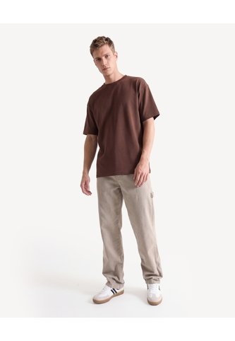 Camiseta Comfy Textura De Punto  Para Hombre Café Seven Seven Seven Seven