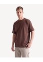 Camiseta Comfy Textura De Punto  Para Hombre Café Seven Seven de Seven Seven