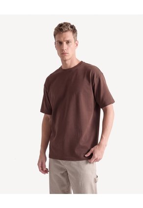 Camiseta Comfy Textura De Punto Para Hombre Café Seven Seven