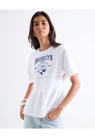 Camiseta Gráfico Brooklyn  Para Mujer Blanco Seven Seven Seven Seven