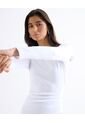 Camiseta Cuello Redondo Manga Larga  Para Mujer Blanco Seven Seven de Seven Seven