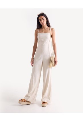 Enterizo Espalda Descubierta Para Mujer Beige Seven Seven