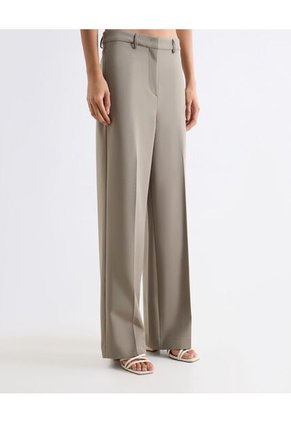 Pantalón Wide Leg Con Pasadores Para Mujer Gris Seven Seven