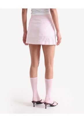 Skort Mini Textura Natural  Para Mujer Rosado Seven Seven