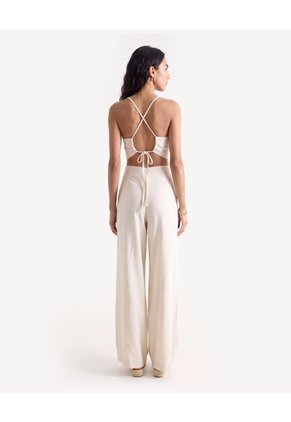 Enterizo Espalda Descubierta Para Mujer Beige Seven Seven