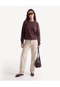 Saco Redondo Tejido Jaspeado  Para Mujer Café Seven Seven de Seven Seven