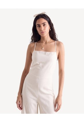 Enterizo Espalda Descubierta Para Mujer Beige Seven Seven