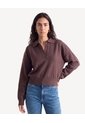 Saco Polo Escote En V  Para Mujer Café Seven Seven de Seven Seven