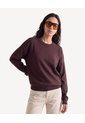 Saco Redondo Tejido Jaspeado  Para Mujer Café Seven Seven de Seven Seven