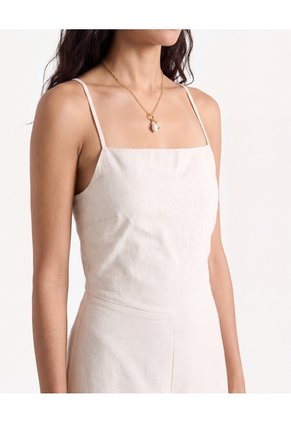 Enterizo Espalda Descubierta Para Mujer Beige Seven Seven