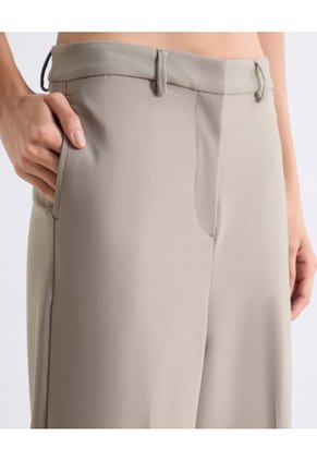 Pantalón Wide Leg Con Pasadores Para Mujer Gris Seven Seven