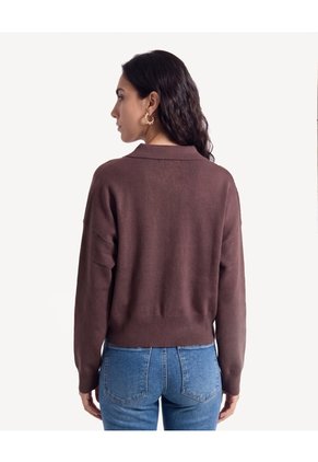 Saco Polo Escote En V Para Mujer Café Seven Seven