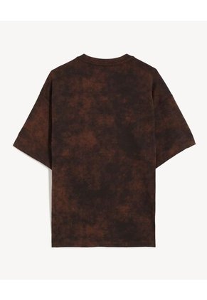 Camiseta Oversize De Efecto Lavado  Para Hombre Vino Seven Seven