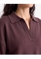 Saco Polo Escote En V  Para Mujer Café Seven Seven de Seven Seven