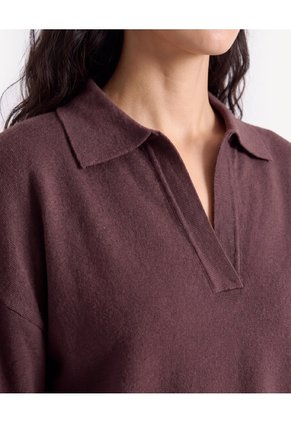 Saco Polo Escote En V Para Mujer Café Seven Seven