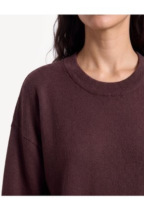 Saco Redondo Tejido Jaspeado Para Mujer Café Seven Seven