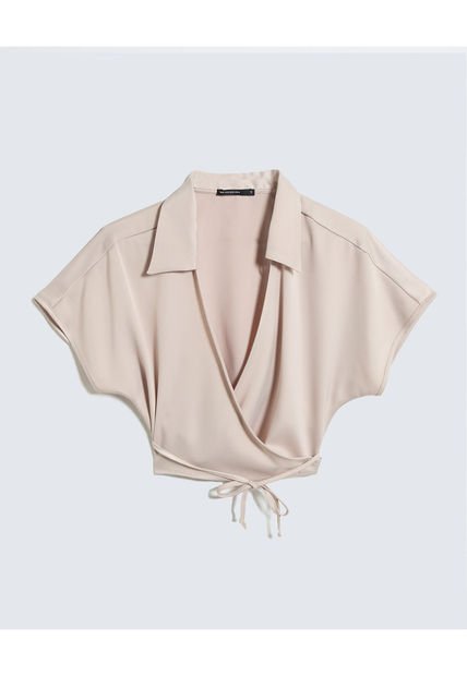 Blusa Para Mujer Manga Corta Color Beige Marca Seven Seven #28123973