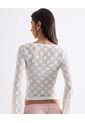 Top Tejido Textura Floreada  Para Mujer Blanco Seven Seven de Seven Seven