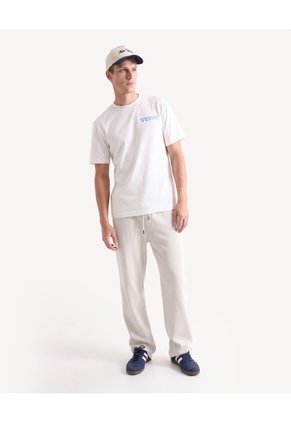 Camiseta Estampada Textura Punto Para Hombre Crema Seven Seven