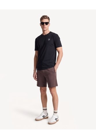 Camiseta Con Estampado Frontal Manga Corta  Para Hombre Negro Seven Seven Seven Seven