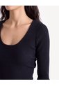 Camiseta Seamless Manga Larga  Para Mujer Negro Seven Seven de Seven Seven