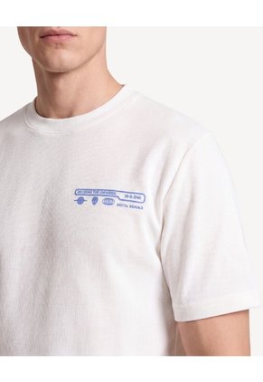 Camiseta Estampada Textura Punto Para Hombre Crema Seven Seven
