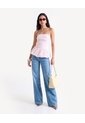 Blusa Strapless Con Peplum  Para Mujer Rosado Seven Seven de Seven Seven