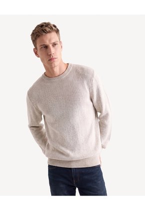 Saco Tricot Acanalado En Rib  Para Hombre Arena Seven Seven