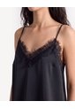Blusa Encaje Escote En V  Para Mujer Negro Seven Seven de Seven Seven