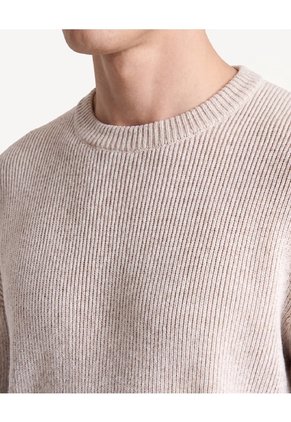 Saco Tricot Acanalado En Rib  Para Hombre Arena Seven Seven