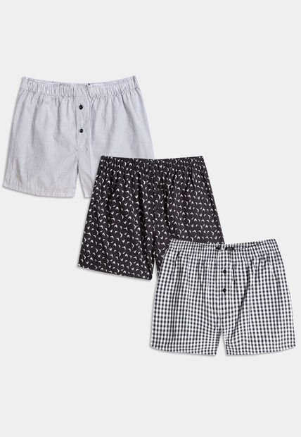 Bóxer Trio Blanco-Negro Seven Seven