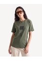 Camiseta Holgada Estampado Frontal  Para Mujer Verde Seven Seven de Seven Seven