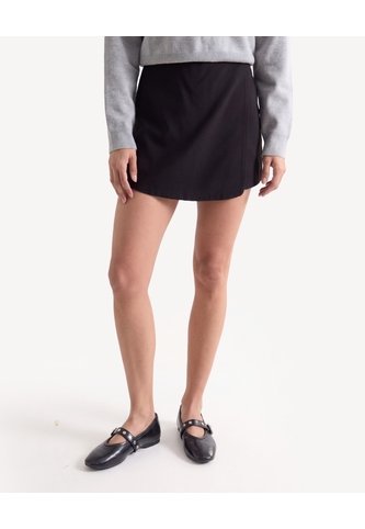 Skort Tapa Frontal Botón Joya  Para Mujer Negro Seven Seven Seven Seven