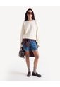 Saco Cuello Redondo Silueta Suelta  Para Mujer Crema Seven Seven de Seven Seven