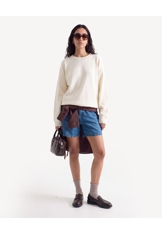 Saco Cuello Redondo Silueta Suelta  Para Mujer Crema Seven Seven Seven Seven