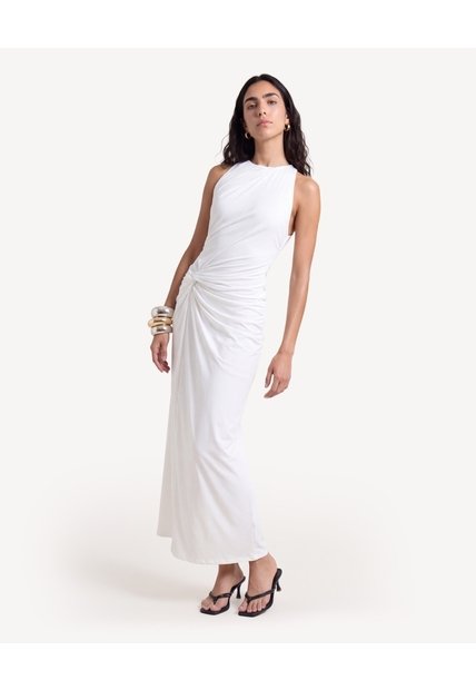Vestido Halter Espalda Descubierta  Para Mujer Crudo Seven Seven