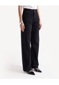 Jean Straight Encaje Lateral  Para Mujer Negro Seven Seven de Seven Seven