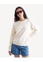 Saco Cuello Redondo Silueta Suelta  Para Mujer Crema Seven Seven de Seven Seven