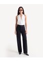 Jean Straight Encaje Lateral  Para Mujer Negro Seven Seven de Seven Seven