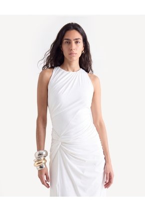 Vestido Halter Espalda Descubierta  Para Mujer Crudo Seven Seven