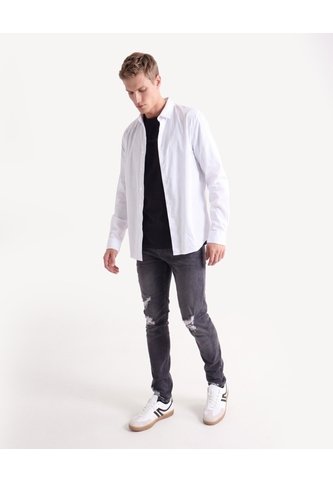 Camisa Formal Stretch Cuello Gales  Para Hombre Blanco Seven Seven Seven Seven