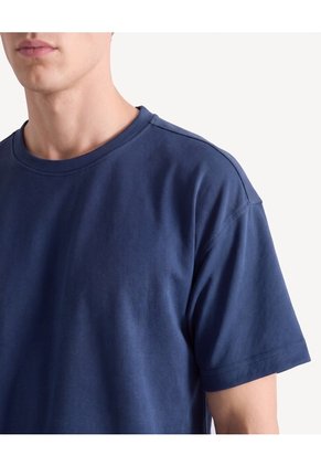 Camiseta Comfy Textura De Punto  Para Hombre Azul Seven Seven