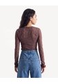 Camiseta Malla Manga Larga  Para Mujer Taupe Seven Seven de Seven Seven