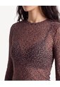 Camiseta Malla Manga Larga  Para Mujer Taupe Seven Seven de Seven Seven