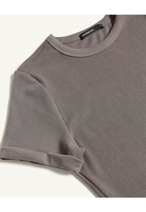 Camiseta Para Mujer Manga Corta Color Gris Oscuro Marca Seven Seven #28095780