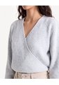 Saco Cuello En V Bicolor  Para Mujer Gris Seven Seven de Seven Seven