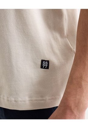 Camiseta Para Hombre Manga Corta Cuello Redondo Color Beige Marca Seven Seven #45092756